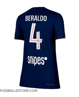 Günstige Paris Saint-Germain Lucas Beraldo #4 Heimtrikot Damen 2025-26 Kurzarm